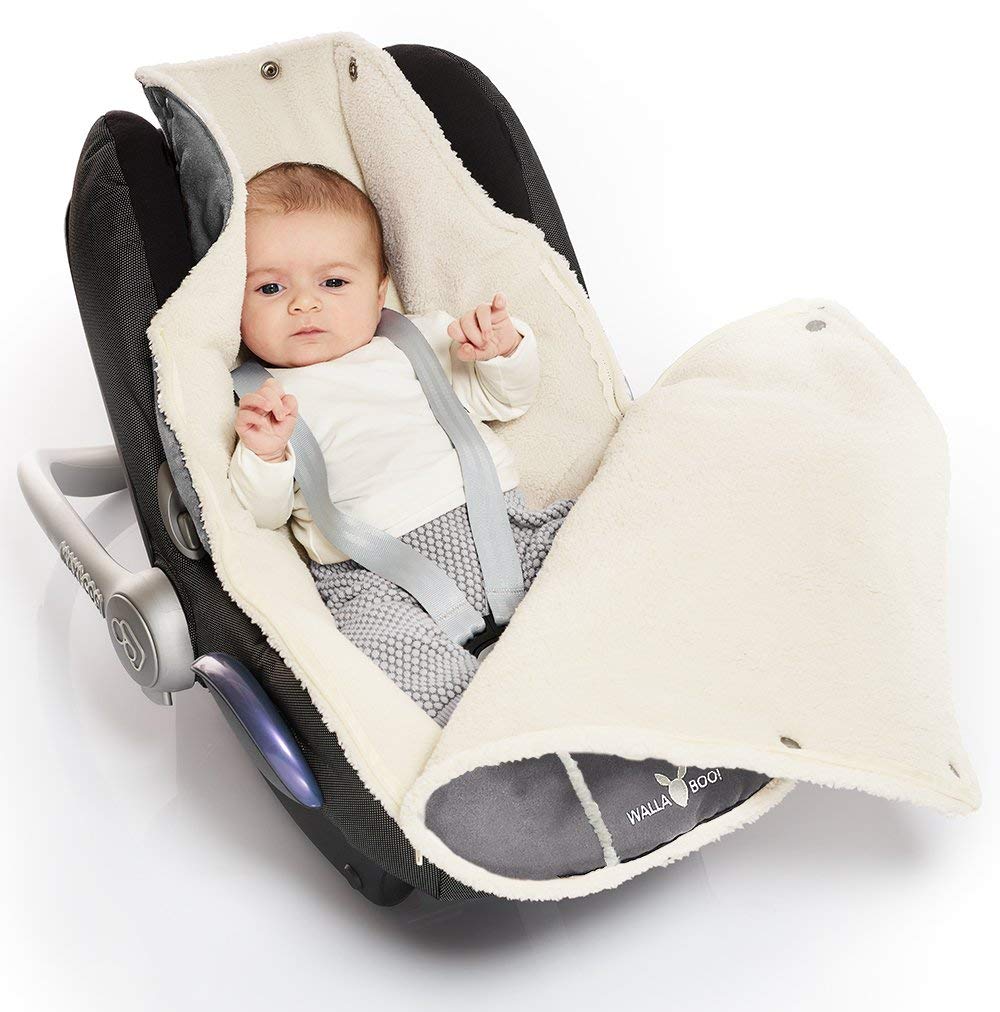 Saco de Dormir Invierno Térmico Bebé Sacos de Abrigo Cubrepiernas Universal para Cochecito y Silla de Paseo Forro Polar Envolventes Impermeable a Prueba de Viento con 2 Ganchos para Cochecito 