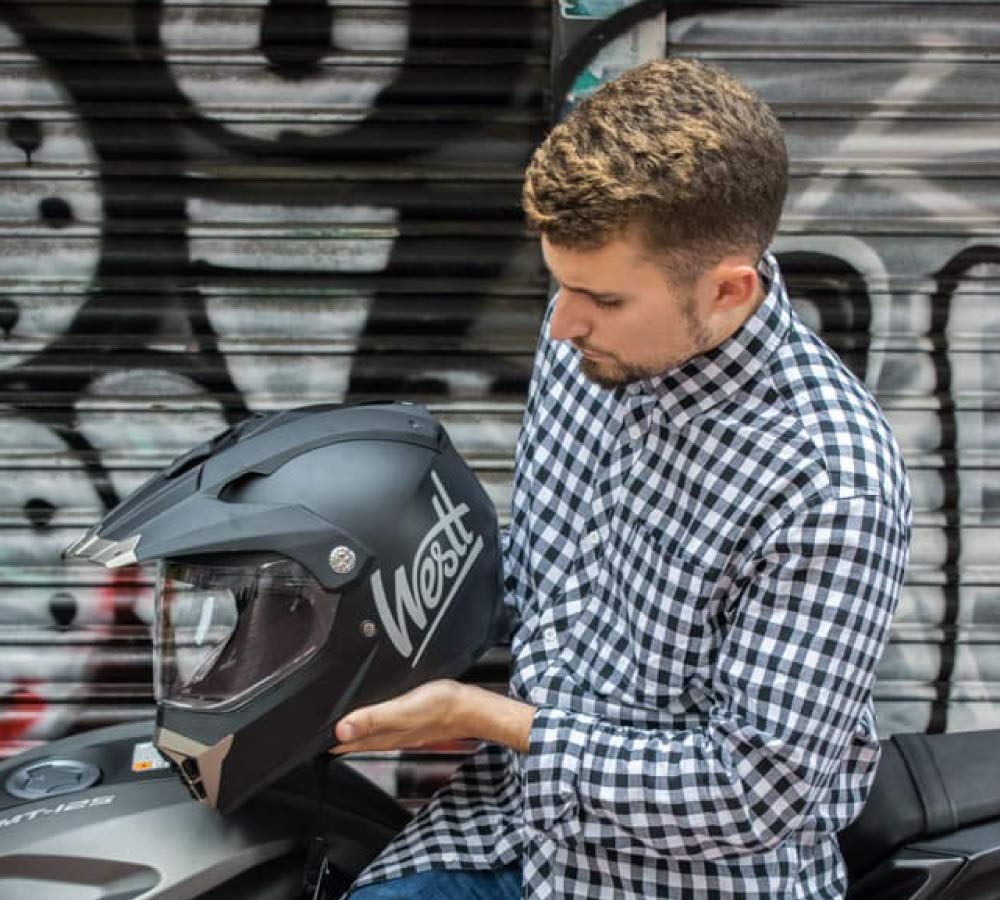 Westt/® Jet /· Casco Moto Jet Abierto para Motocicleta Ciclomotor y Scooter /· Cascos de Moto Mujer y Hombre en Negro Mate /· ECE Homologado