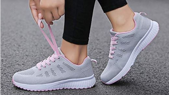 Zapatillas deportivas para caminar transpirables y cómodas para mujer 